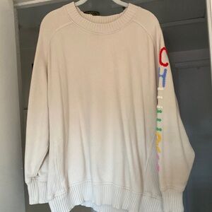 Aerie “Cheers” off white sweater